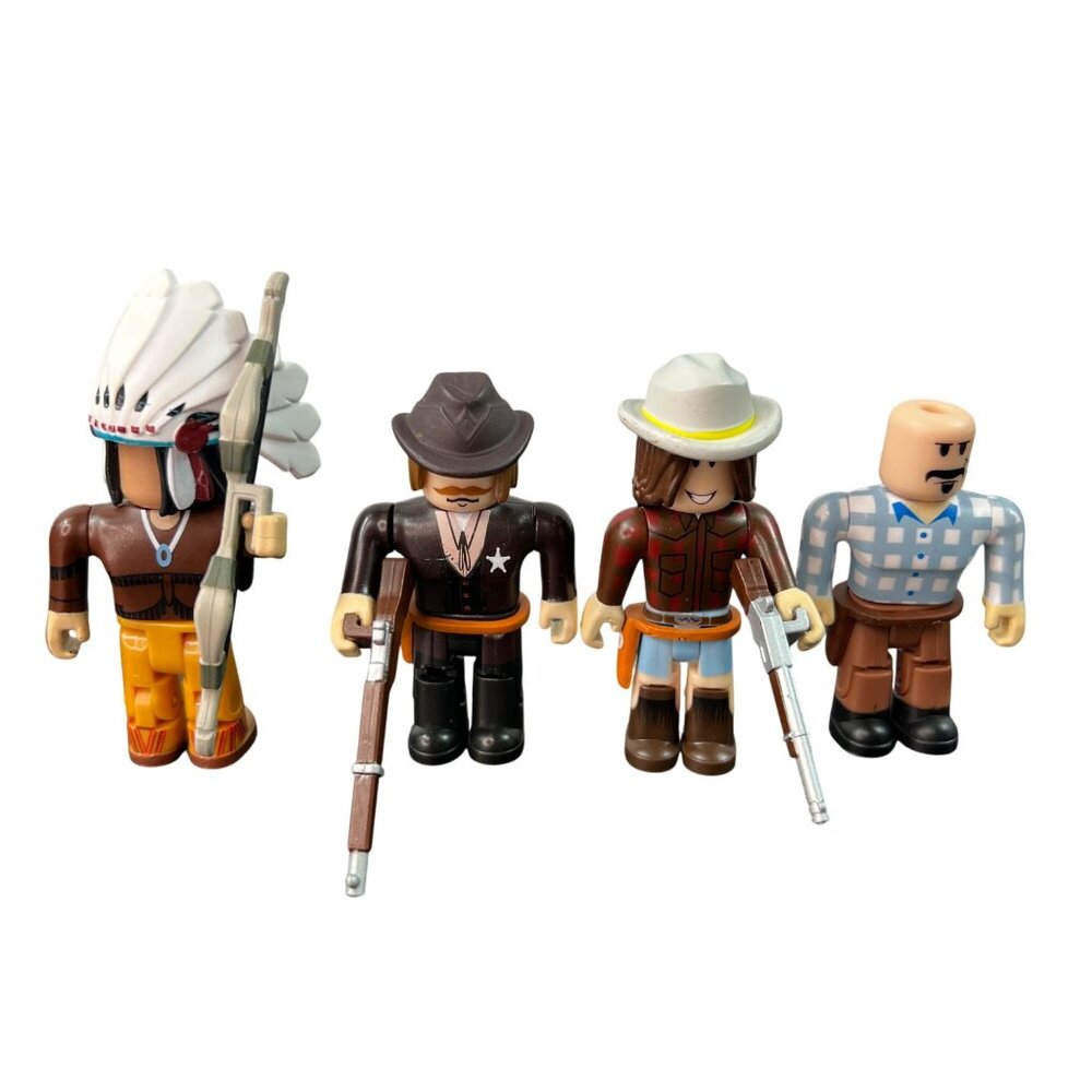Roblox Wild West Sheriff Cowboy Indian Farmer Toy Figures Set Of 4 Cake Toppers